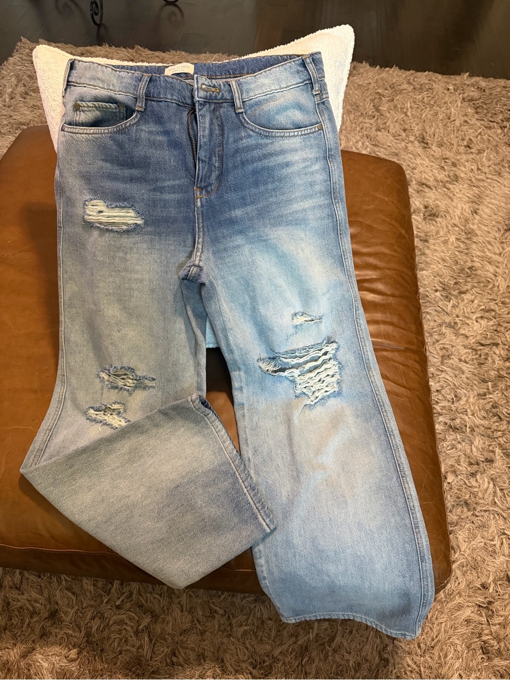 Pilcro Light Blue Distressed Boyfriend Jeans